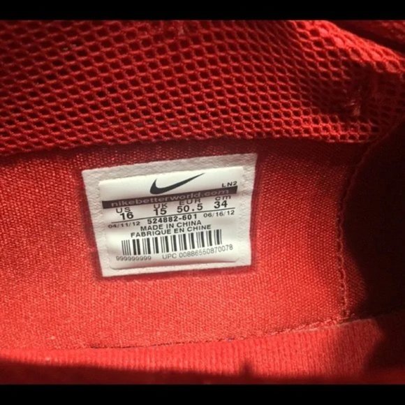 SOLD! Nike Hyperdunk 2012 basketball shoe red/white Size 16 - Picture 14 of 16